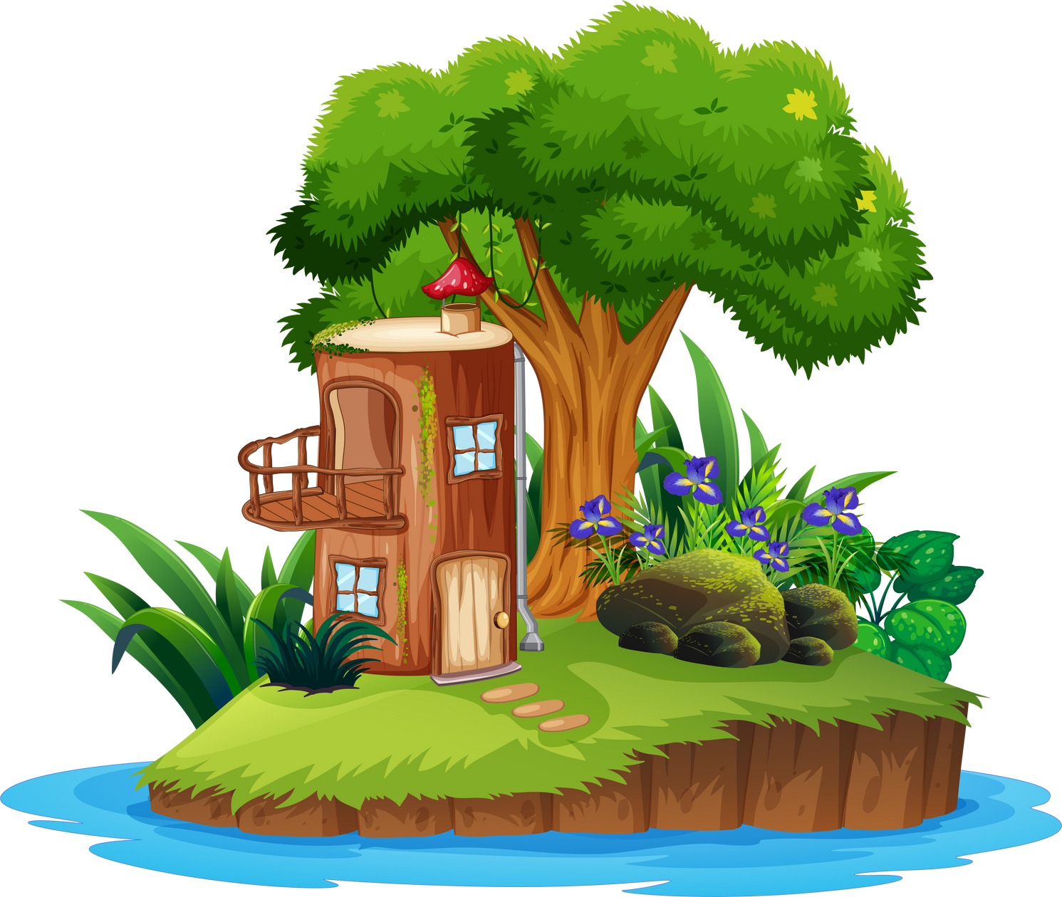 Island with tree house